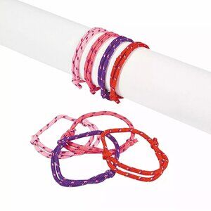 72 Party Favors Friendship Rope Bracelets ~ Valentine's Day - Red, Purple, Pinks